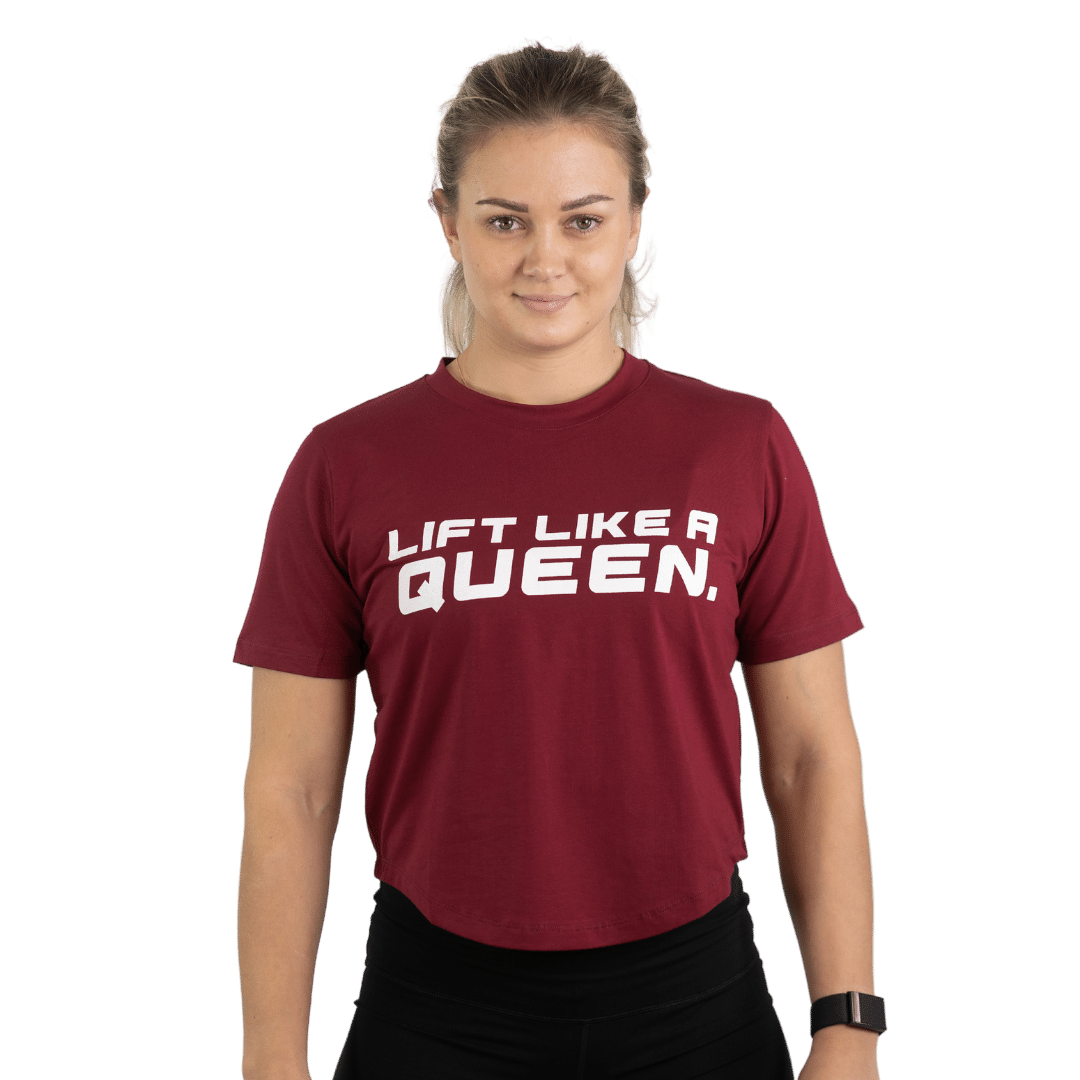 Lift Like A Queen Rounded Cropped T-Shirt